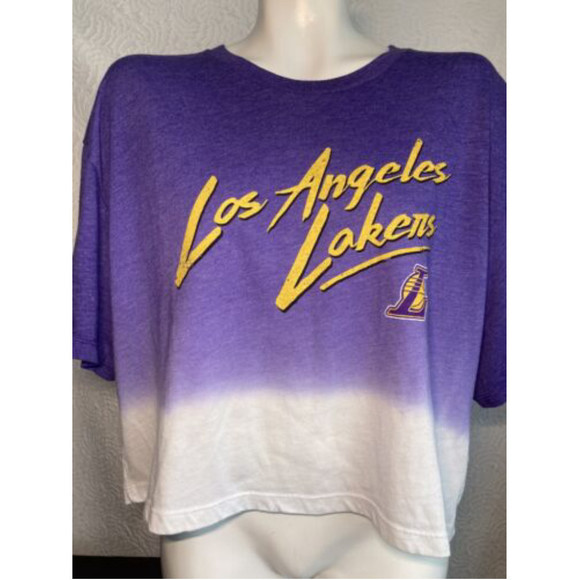Majestic Threads Women’s Los Angeles Lakers Purple White SS SHIRT Size Medium - Picture 6 of 12